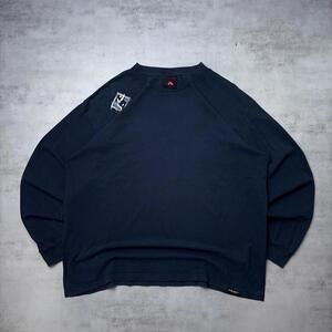 Y2K Navy Rusty Surfwear Grunge Distressed Long Sleeve Shirt